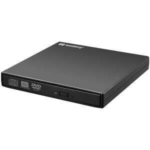 Sandberg USB Mini DVD Brenner, externes DVD-Brenner für Laptops und Computer, schwarz - Sandberg