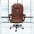 Barna bőr irodai szék állítható magassággal és dönthető háttámlával, JM-09-BROWN-6, otthoni irodai környezetben