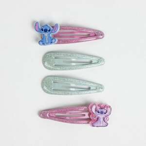 Agrafe de păr cu sclipici Disney Lilo & Stitch, pachet de 4, cu personaje Stitch și Angel - Cerdá Agrafe de păr, benzi de păr