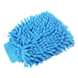 Blue microfiber car wash glove, 2 sides, for cleaning and polishing - Microfiber cloth