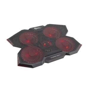 White Shark ICE WIZARD 17,3 hüvelykes laptop hűtőpad vörös LED-es világítással, 4 ventilátorral, fekete-piros színben - Laptop kiegészítő