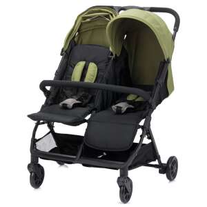 Fill Duo YD209T twin stroller in black and green, front view - Babies & Toddler