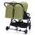 Fill Duo YD209T twin stroller in black and green, rear view