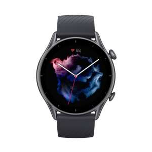 Amazfit GTR 3 Pro smartwatch in black with a black silicone strap - Smartwatch