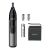 Philips NT3650/16 nose and ear trimmer with accessories: eyebrow combs, battery, and pouch