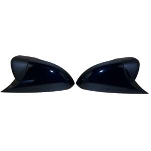 Pair of black glossy side mirror covers for VW Golf 6, AutoVision brand - Rearview mirror accessory