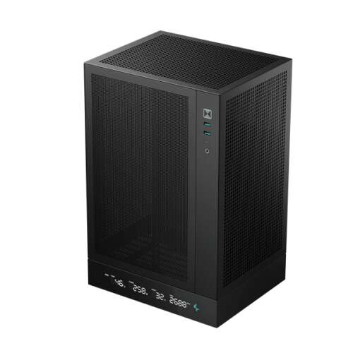 Kućište za računalo DeepCool CH170 DIGITAL Mini-ITX, crno, pogled pod kutom