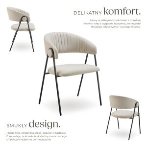 Bedano Chair, Upholstered, Fabric, 150 kg 112289695 - TecTake Dining chair