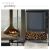 Tectake metal firewood rack filled with wood indoors with modern fireplace