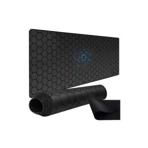 Large black honeycomb gaming mouse pad, desk mat, 90x40 cm, rolled up - Mouse Pad