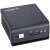 Gigabyte BRIX mini PC, black, front view, showing power button, USB ports, HDMI and Mini DisplayPort