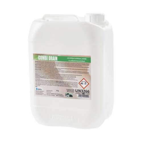 Combi Drain lefolyótisztító 5 kg, erős, koncentrált, zsíroldó és zsírbontó, lefolyók, csővezetékek, zsírfogók tisztítására, üzemek, csarnokok, műhelyek, garázsok padozatainak tisztítására - Lefolyótisztító szer