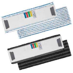 GLOBO SKILL-FUR Mikrofaser-Moppbezüge, 2er Pack, blau und grau, für Nasswischen und Staubwischen - Moppkopf