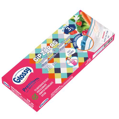 Glossy Premium 20er Pack 3L Reißverschluss Gefrier- und Aufbewahrungstaschen