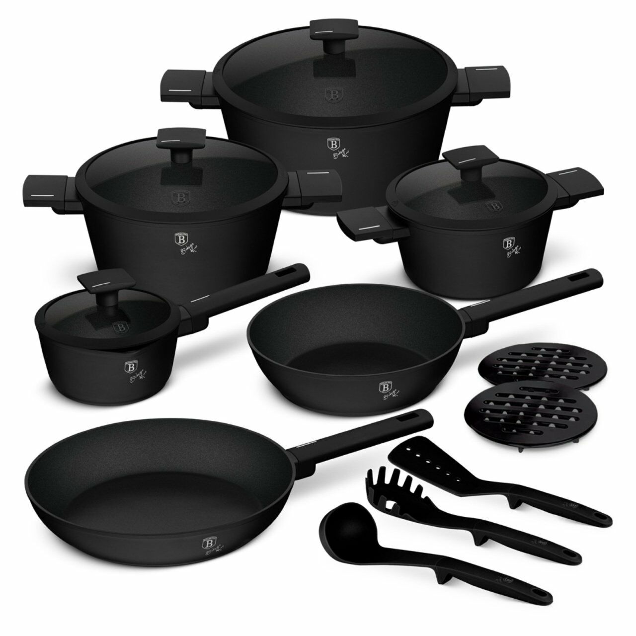 E-shop Berlinger Haus BH-8198 Matte Black Collectio 15-dielna súprava ri...