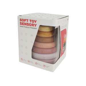 Silikonski Montessori toranj pakiran, mekana senzorna igračka prstenasta puzzle piramida - Razvojna igračka za bebu