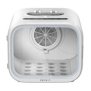 PetKit AIRSALON Max Pro intelligenter Haustier-Trockner, Vorderansicht, offene Tür, zeigt das Innere mit Ventilator und Lüftungsschlitzen - Viehzucht