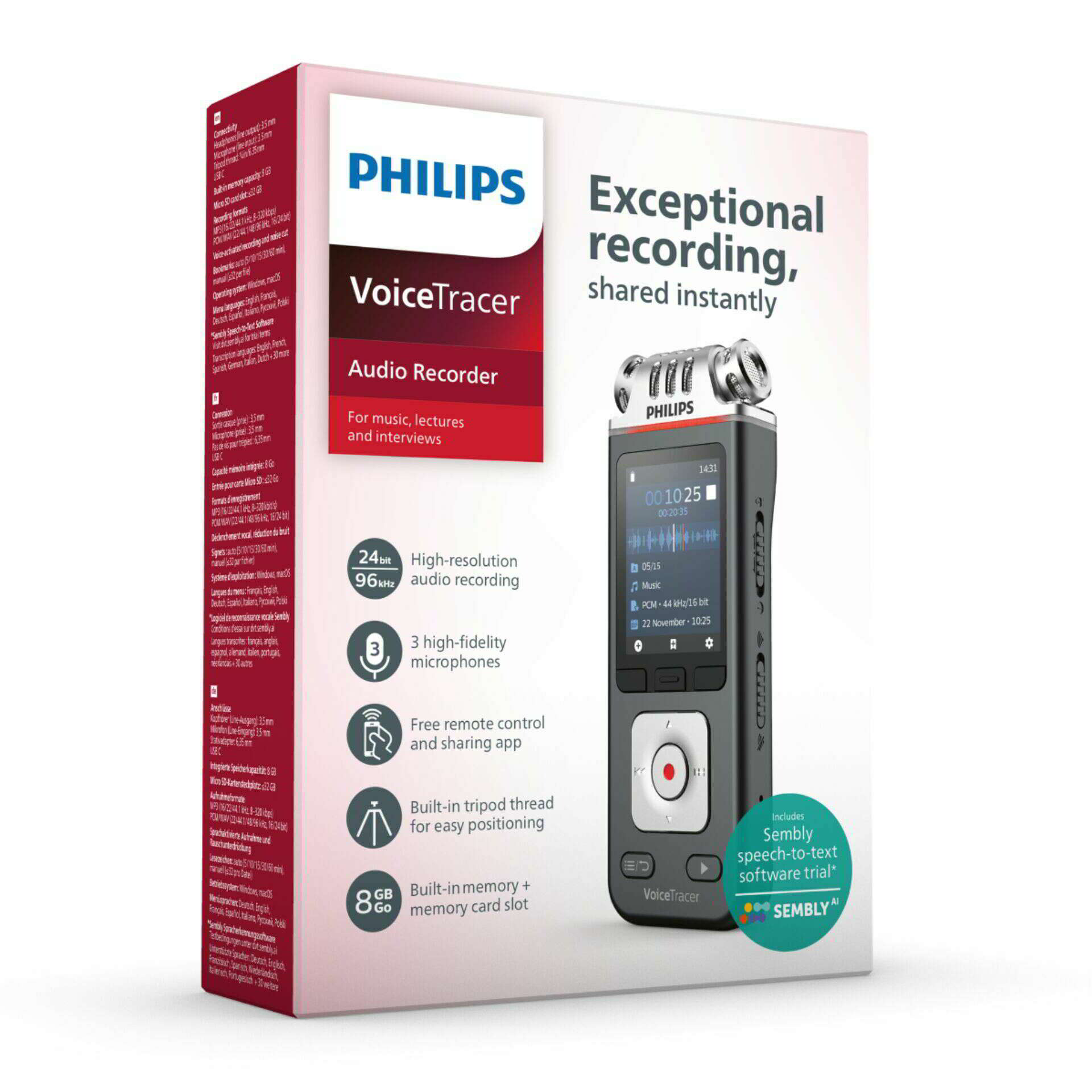 Philips VoiceTracer DVT6115 Hangrögzítő - 8GB
