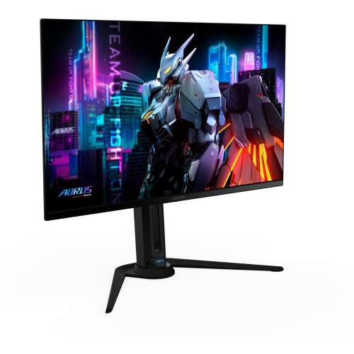Gigabyte AORUS FO32U 32-palcový 4K UltraHD QD-OLED herný monitor, čierny, bočný pohľad