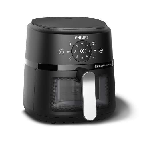 Philips Airfryer 2000 Serie NA211/00, schwarzer Heißluftfritteuse mit digitalem Display und RapidAir-Technologie