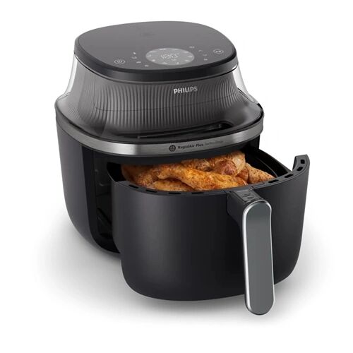 Philips Airfryer 3000 L NA321/00 черен, с храна в кошницата