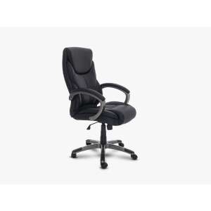 Barracuda E617 fekete irodaszék, ergonomikus kialakítás, magas háttámla, párnázott kartámla, textilbőr kárpitozás, állítható ülésmagasság, 130 kg teherbírás - Barracuda