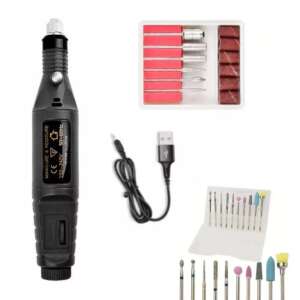 Electric nail grinder with attachments, black, MC019, for home use - Nail grinder