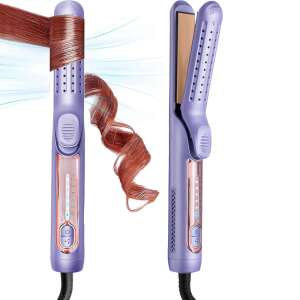 Placă de păr și ondulator violet 2 în 1 cu setări multiple de temperatură pentru păr scurt și lung - Placa de păr