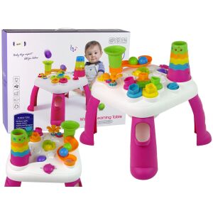 Interaktív oktatási asztali labdaválogató csúszda rózsaszín 12228