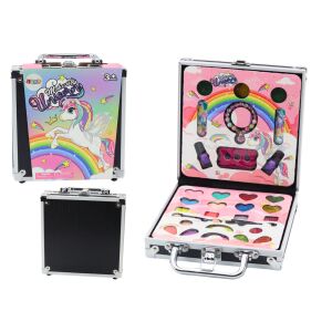 Egyszarvús Smink- és Körömdíszítő Bőrönd - 22,5x20,5x6,5 cm