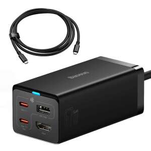 Baseus GaN5 Pro 67W charging station with HDMI, 2x Type-C, USB, and included Type-C cable - Baseus Network Adapter