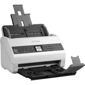 Epson Workforce DS-730N document scanner, front view, with document feeder open - Scanner