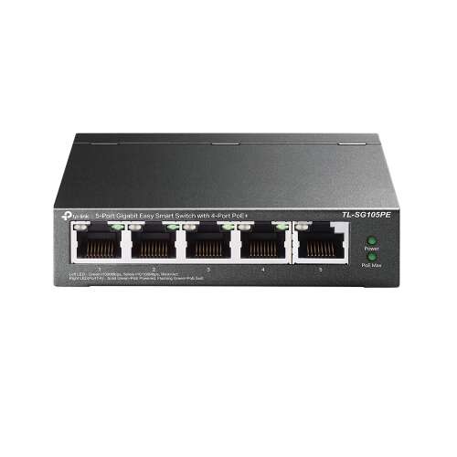 TP-Link TL-SG105PE switch-uri Gestionate L2 Gigabit Ethernet (10/100/1000) Power over Ethernet (PoE) Suport Negru (TL-SG105PE) (TL-SG105PE)