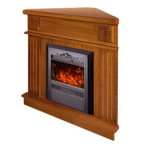Marina & Cristina Electric Corner Fireplace, 1000x1000x500 mm, 2000 W, 2 heating levels, 5 brightness levels, Timer 109131256 - Electric fireplace, Dehumidifier, Space Heater, Electric Heating Panel and Wood-burning fireplace