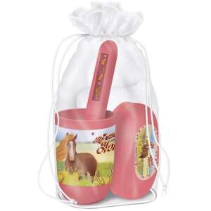 My Sweet Horse 4 részes tisztasági csomag lányoknak, ló mintával, tartalmaz poharat, szappantartót, fogkefetartót és kéztörlőt - Óvodai kellék