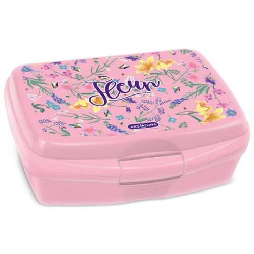 Ars Una Fleur Virágos Uzsonnásdoboz - Rózsaszín - 16,5x6x13,5 cm