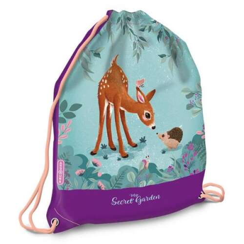 Ars Una My Secret Garden húzózsinóros tornazsák őzikével és sünnival