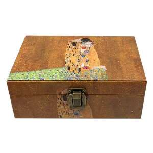 Klimt A csók ékszerdoboz, fa ékszerdoboz A csók festménnyel, dekoratív ékszerdoboz - Klimt