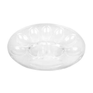 Üvegtányér tojás tálalásához, ovális alakú, 26x19 cm, 10 tojás befogadására - Szezonális dekoráció