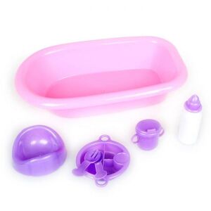 Nella Babafürdő Szett: Różowa zabawka wanna i fioletowe akcesoria dla lalek - Akcesoria dla lalek