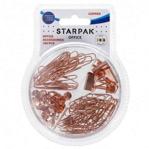 Starpak Irodai Kellékek Készlet - Rózsaarany - 100 db