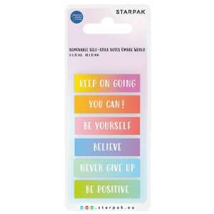 Starpak Ombre World abziehbare Haftnotizen, 6 Packungen mit 20 bunten Haftnotizen mit motivierenden Zitaten wie Keep on Going, You Can!, Be Yourself, Believe, Never Give Up, Be Positive - Starpak