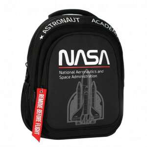 NASA űrhajós iskolai hátizsák rakétás mintával, fekete - Starpak