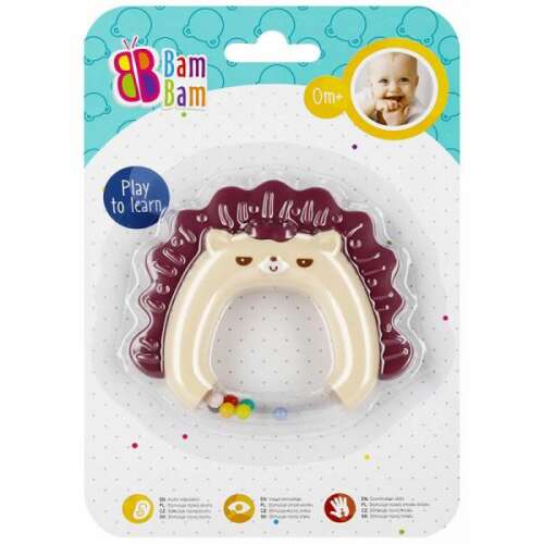 Bam Bam Igel-Beißring und Rassel für Babys, um Zahnungsschmerzen zu lindern und die Sinne des Babys zu fördern