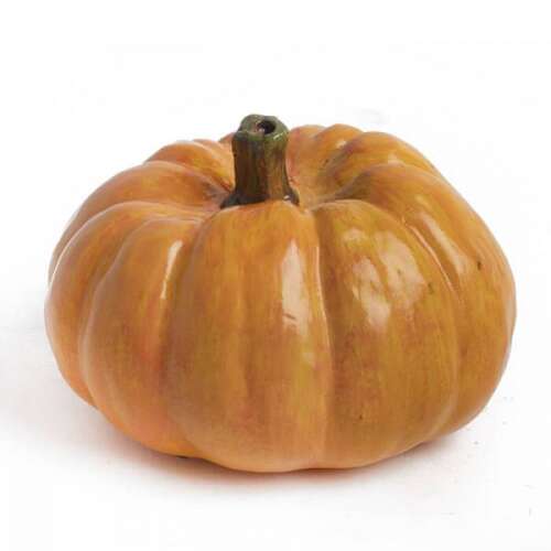 Narancssárga tök dekoráció, 9x6,5 cm, poliresinből