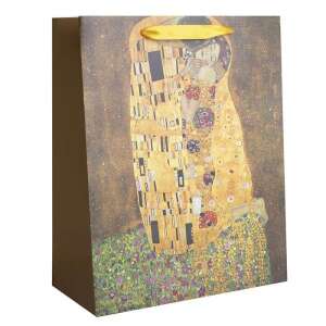 Klimt A csók ajándéktasak, nagy méret, 32x26 cm, papírzacskó Gustav Klimt A csók festményével - Klimt