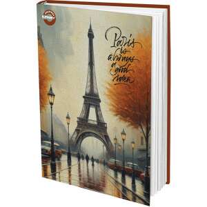 T-Creative Párizs Eiffel-torony mintás keményfedeles notesz vonalas lapokkal, A4 méretű - Napló