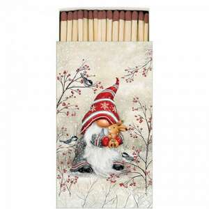 Karácsonyi gyufa doboz, rajta manó nyuszival, Ambiente márka - Gyufa