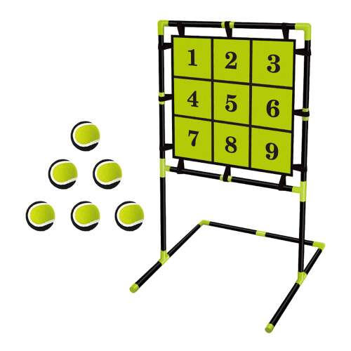 inSPORTline PTGS470 dobójáték céltáblával, 6 labda tartozékként, fekete keret, zöld céltábla - Játék
