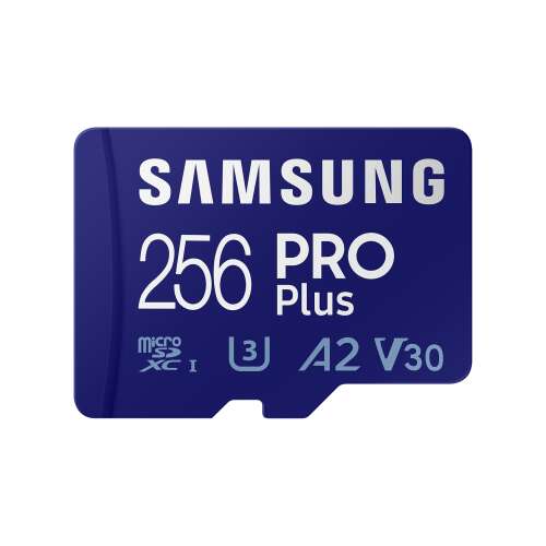 Samsung speicherkarte, pro plus microsd karte (2021) 256gb, class 10, uhs-1, u3, v30, a2, + adapter, r160/w120 MB-MD256KA/EU